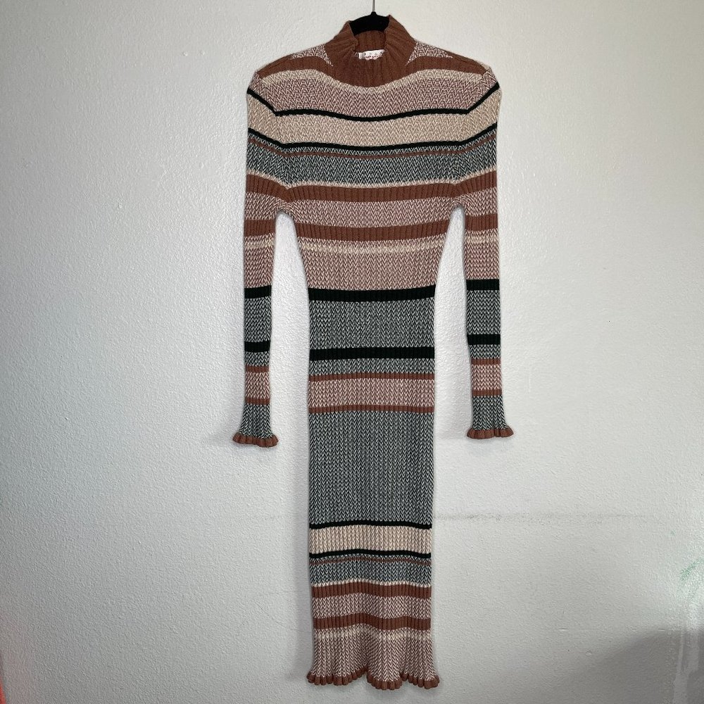 Sweet Generis Ribbed Multi Colorblock Midi Dress S/M View 2